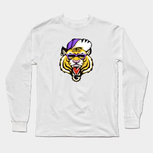 Rad 90s Tiger Head Cartoon Long Sleeve T-Shirt